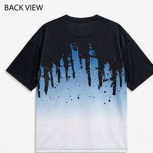 T-shirt décontracté surdimensionné pour homme en tissu léger et respirant, imprimé sur le devant, tenue quotidienne, mode urbaine, confortable à porter - Product Image 6