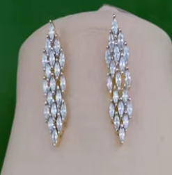 Classic Quality Brass Zircon Stone Designer Gold Plated Trendy Necklace <b>Set</b> with Earrings for Women Party & Wedding Wear - Product Image 2