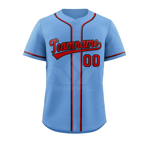 Maillot de baseball personnalisé à manches courtes, boutonné sur le devant, anti-humidité, imprimé par sublimation, unisexe, pour adulte, uniforme d'équipe, coupe classique - Product Image 5
