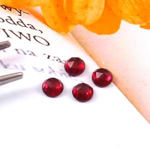 Lot en gros de cabochons de grenat rouge naturel 6x6mm, taille rose, dos plat, calibrés, pierres précieuses en vrac pour la fabrication de bijoux - Product Image 3