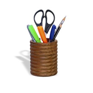 Natural Wooden <b>Pen</b> Stand Holder, Handmade Desk <b>Organizer</b> for <b>Pens</b>, Pencils, Brushes and Office Supplies, Decorative Tabletop Sto - Product Image 1
