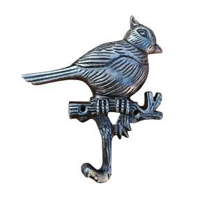 Heavy Duty Wall Mounted Bird on Branch <b>Hook</b> Rustic Metal Animal Decorative Hanger for Entryway Mudroom Outdoor Garden - Product Image 1