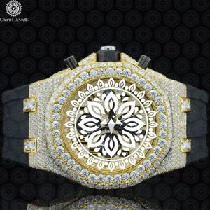 Montre mécanique en acier inoxydable Charm, boîtier de 40 mm, verre analogique, pour homme, luxe, vintage, hip-hop, mode, résistante aux chocs, 10 bars, automatique - Product Image 1