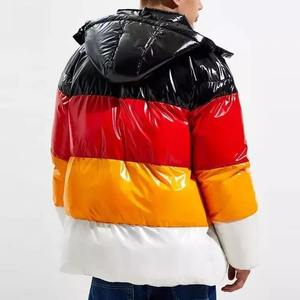 Custom Made Printed <b>White</b> Canvas Fabric Winter Hooded Breathable Eco-Friendly 100% Polyester Puffer Padded <b>Jacket</b> <b>Men</b> High - Product Image 6