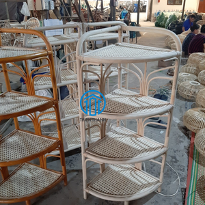 Étagère murale élégante en rotin, étagère de présentation stylée pour articles décoratifs et décoration murale pour le salon - Product Image 6
