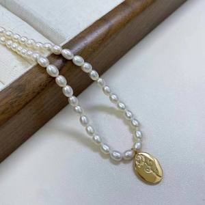 Collier en argent pur et perles d'eau douce de l'impératrice Cixi, chaîne de pull à fort éclat, chaîne en os, perles naturelles Saturne - Product Image 3