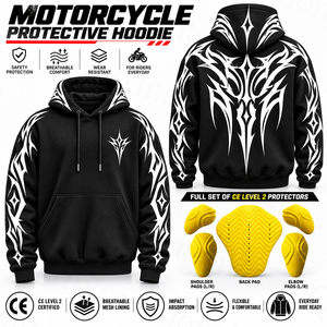 Sudadera con Capucha para Motociclistas, Nivel 2 CE, Alta Visibilidad, Estampado Reflectante, Talla Grande, Forro de Aramida, para Motociclistas Nocturnos - Product Image 3