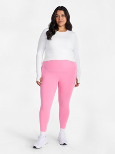 Leggings roses à taille haute sans couture, longueur intégrale, sportifs, tricotés, extensibles, pour femmes - Product Image 4