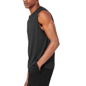 Débardeur noir sans manches à col rond pour homme, tricoté, couleur unie, style décontracté - Product Image 6