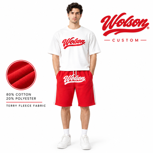 Ensemble de sport en jersey de coton doux pour hommes, t-shirt et short, idéal pour l'entraînement physique, la course à pied, les séances d'entraînement et les tenues décontractées en extérieur. - Product Image 2
