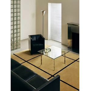 Tapis en laine fait main, tapis de luxe style Bauhaus à motifs quadrillés |   Tapis à grille sur mesure de grande taille |   Tapis de sol en laine haute densité nordique pour bureau - Product Image 1