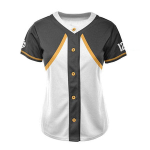 Maillot de softball personnalisé pour femme, respirant, séchage rapide, uniforme d'équipe athlétique, chemise de sport à manches courtes, 100 % polyester, toutes tailles - Product Image 1