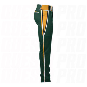 Pantalon de baseball pour adultes imprimé sur mesure, rayures vertes et jaunes, respirant, séchage rapide, vêtements de sport unisexes, softball personnalisable - Product Image 3