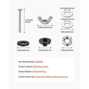 Bulloni universali in metallo resistente per cassetta WC (2 pezzi) - Acciaio inossidabile - Product Image 5