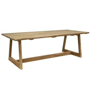 Mesa de Comedor Cuadrada Moderna de Madera de Teca Sólida Premium, Estilo Natural Minimalista, para Villa, Restaurante, Hotel, Cafetería, Plegable e Impermeable - Product Image 1