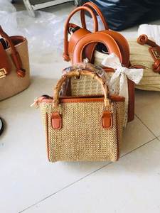 Bolso de paja tejido artesanal Tote natural Premium para mujeres, todos - Product Image 2