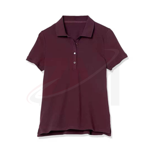 Polo pour femme, couleur unie, manches courtes, coupe classique, décontracté, 100% coton, tissu Oxford, style tissé - Product Image 5