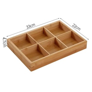 Bandeja Organizadora Decorativa Rectangular de Madera con 6 Compartimentos, Diseño Elegante, Móvil, para Cocina u Oficina, Venta al Por Mayor - Product Image 3