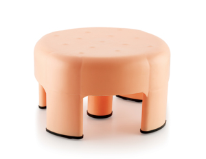 Otomana Redonda Moderna de Cuero PU con Parte Superior Acolchada para Muebles de Sala de Estar - Product Image 1