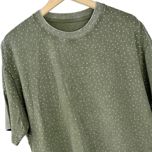 เสื้อยืดแขนสั้นผู้ชายไซส์ใหญ่ ลายจุดสีเขียว ผ้าถัก คอกลม สไตล์ลำลอง - Product Image 2