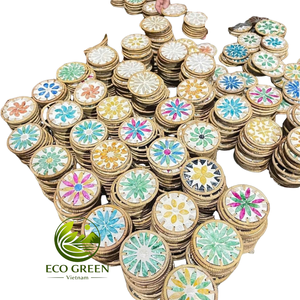 Posavasos de Mosaico de Madreperla Ecológico, Hecho a Mano, Decorativo, Estilo Costero, Accesorio de Mesa - Product Image 1