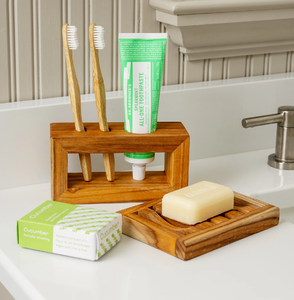 Latest designer Wooden Toothbrush <b>holder</b> Bathroom <b>Toothpaste</b> Storage Rack in Unique Style and hot sale - Product Image 6