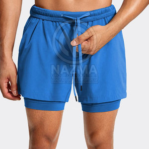 Shorts Deportivos 2 en 1 de Cintura Media, Color Sólido, Alta Calidad, Secado Rápido, Spandex/Poliéster - Product Image 2