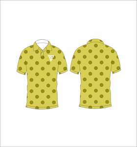 <b>Men</b> Yellow Polka Dot Polo <b>Shirt</b> Short Sleeve <b>Collared</b> Top Button Placket Olive Dot Pattern Casual Summer <b>Shirt</b> - Product Image 3
