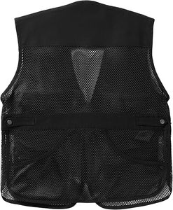 <b>Black</b> Mesh Hunting <b>Vest</b> Sleeveless Breathable Outdoor Waistcoat Polyester Utility Game Shooting Jacket - Product Image 6