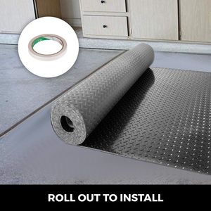 Tapis de sol de garage en PVC noir de 2,5 mm d'épaisseur, 2 rouleaux de 17 x 3,6 pieds, tapis de sol de garage pour voiture, PVC noir de 2,5 mm d'épaisseur - Product Image 5