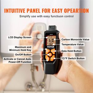 Monitor Digitale Portatile per Gas CO, Gamma 0-1000PPM, Misuratore di Qualità dell'Aria con Rilevamento Temperatura e Avviso Sonoro e Luminoso, Indicatore Digitale - Product Image 4