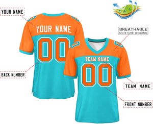 ผู้ผลิตเสื้ออเมริกันฟุตบอลระดับพรีเมียม ผ้าอินเตอร์ล็อค พิมพ์ลายแบบซับลิเมชั่น แห้งเร็ว ระบายเหงื่อได้ดี ชุดทีม - Product Image 2