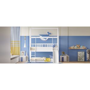 Letto a Castello Convertibile con Scivolo e Scaletta, Letto a Terra Singolo Sopra Singolo con Ringhiera di Sicurezza, Letti per Bambini - Product Image 6