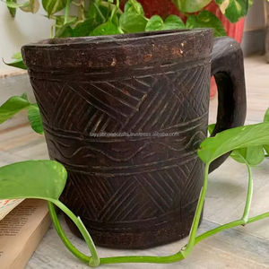 Chopes à bière et tasses à boire en bois artisanales de la meilleure qualité, tasses en céramique d'Inde - Product Image 1