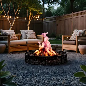 Modern Handmade Metal <b>Fire</b> Bowl For Contemporary Garden Furniture Outdoor Heating And Backyard Bonfire GatheringsUrban Design - Product Image 1