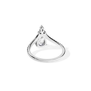 Women's Gold Pear Cut Diamond Engagement Ring Prong Setting Romantic Style floral - Product Image 3