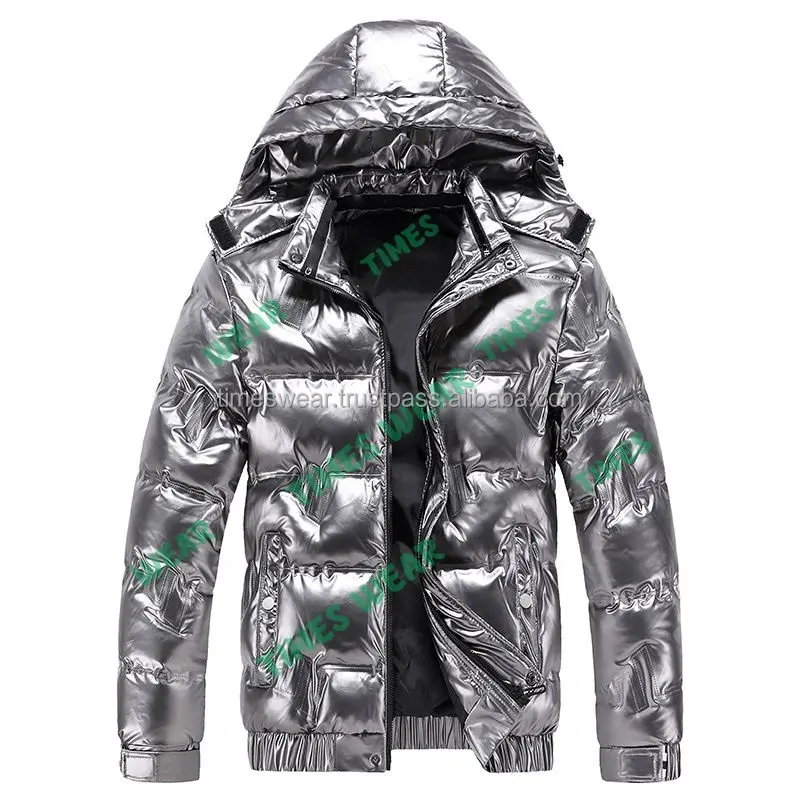 Men's High Quality Shiny Puffer Parka Jacket Warm Winter Outdoor Coat