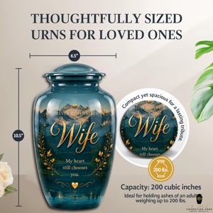 Urna Funeraria para Esposa Adulta con Color Personalizado y Diseño Ecológico, Capacidad de 220 Pulgadas Cúbicas - Product Image 4