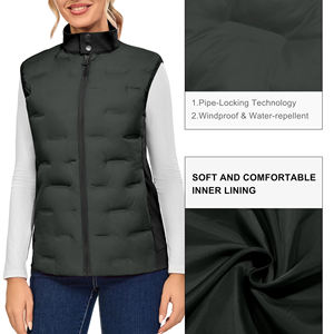 Chaleco acolchado sin mangas, ligero, impermeable, transpirable, cortavientos, plegable, de talla grande, para mujer, de poliéster, para invierno. - Product Image 4
