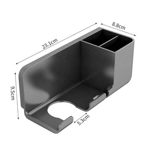 Moderno Soporte de Pared para Secador de Pelo con Esquinas Pulimentadas y Estante de Dos Niveles - Product Image 4