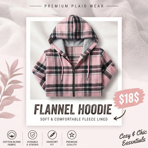 Veste à capuche en flanelle à carreaux pour femme, 100 % coton, décontractée, pour l'automne, avec fermeture éclair, coupe régulière, manches longues, sweats à capuche à carreaux pour homme - Product Image 2