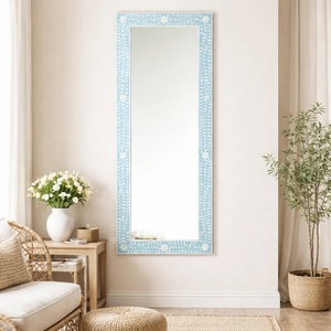 Luxury Wooden Framed <b>Mirror</b> Mughal Inspired Floral Border Premium Accent for Bedroom Living Room Decor - Product Image 4