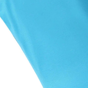 Chemise décontractée pour homme en coton tricoté respirant, bleu uni, à manches courtes, avec logo brodé, col et poignets blancs, ourlet inférieur. - Product Image 3