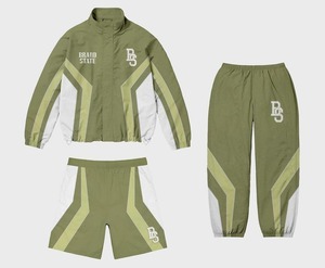 Brand State Unisex <b>Tracksuit</b> Red <b>White</b> Green Color Blocking Full Sleeve Hooded Elastic Waist Breathable Streetwear Lightweight - Product Image 4
