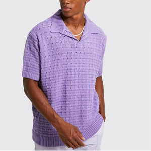Chemises d'été décontractées surdimensionnées pour hommes, à manches courtes, boutonnées sur le devant, broderie personnalisée, 100 % coton tricoté respirant - Product Image 4