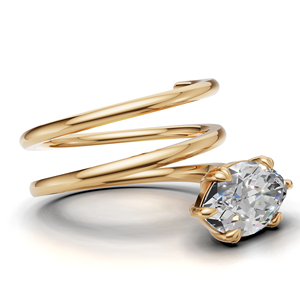 Bague en or 18 carats avec diamant marquise cultivé en laboratoire certifié IGI, sertie en spirale, style solitaire moderne pour fiançailles - Product Image 4