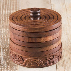 Elegant Light Finish Wooden <b>Coaster</b> <b>Set</b> For Modern Home Decor Heat Insulated Drinkware Mat by blossom craft india - Product Image 1