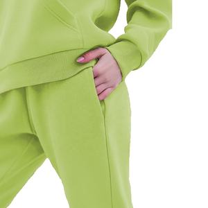 Conjuntos de chándal para mujer, chándal combinado de color único, Sudadera con capucha y Jersey personalizado barato, chándal para correr - Product Image 1