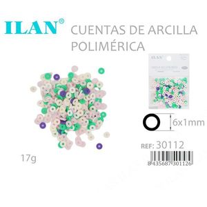 Cuentas de Arcilla Polimérica Ilan 6x1mm Surtido Multicolor 17g - Product Image 1