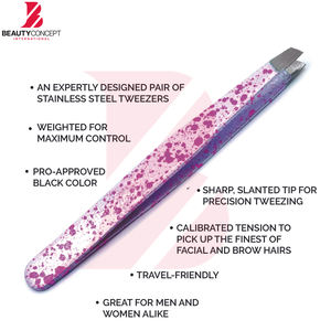 Pinzas para Cejas Reutilizables de Alta Calidad, Color Rosa, Punta Inclinada, para Depilar Cejas, Vello Facial y Nasal, Herramientas para Eliminar Vello Encarnado - Product Image 5